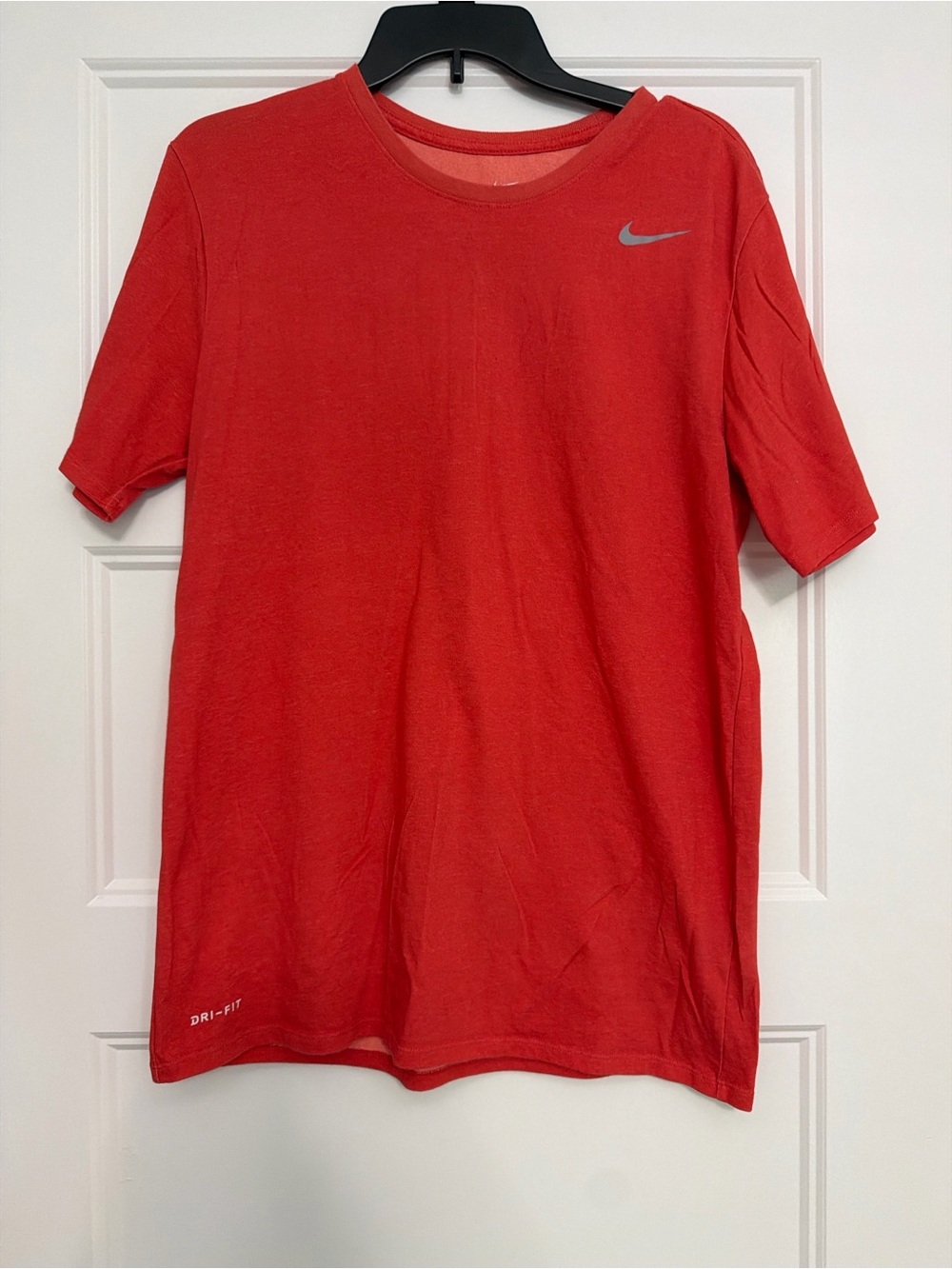 Nike Men’s Red Short Sleeve Dri-FIT Tee with Reflective Swoosh